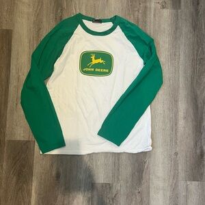 John Deere Green and White Crew Neck Shirt